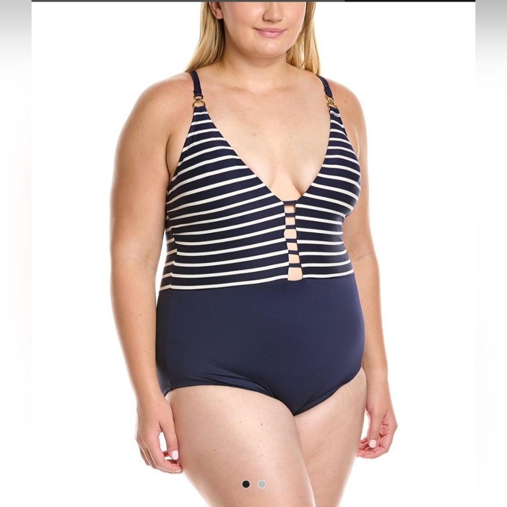 NWT La Blanca One-Peace Swimsuit, Size 18W, Color Indigo.